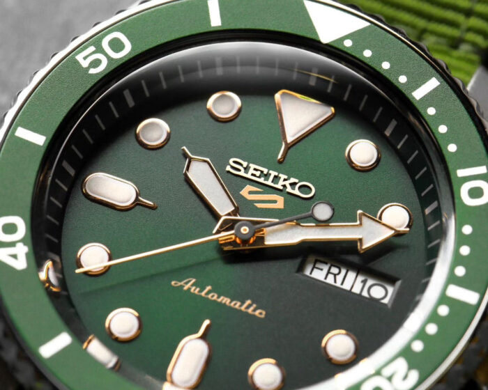 Seiko 5 Sports Automatic Analog Green Dial Silver Steel Strap Watch For Men - SRPD63K1 - Image 11